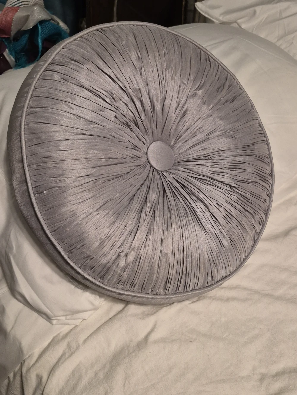 Source Unknown Round Pleated Accent Pillow - Light Gray